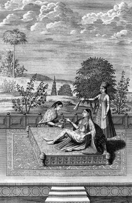 シャージャハーンの妻であるムムタズマハールは、フランソワヴァレンチンの「ウードエンニーウオーストインディエン」のイラストで、1726年頃に